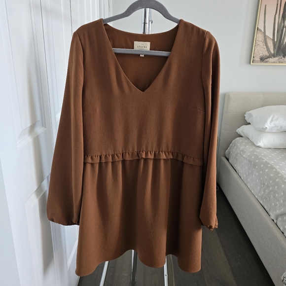 Sezane Penelope Dress, Size 38 France, Size 6 US, Orange rust color - Picture 3 of 8